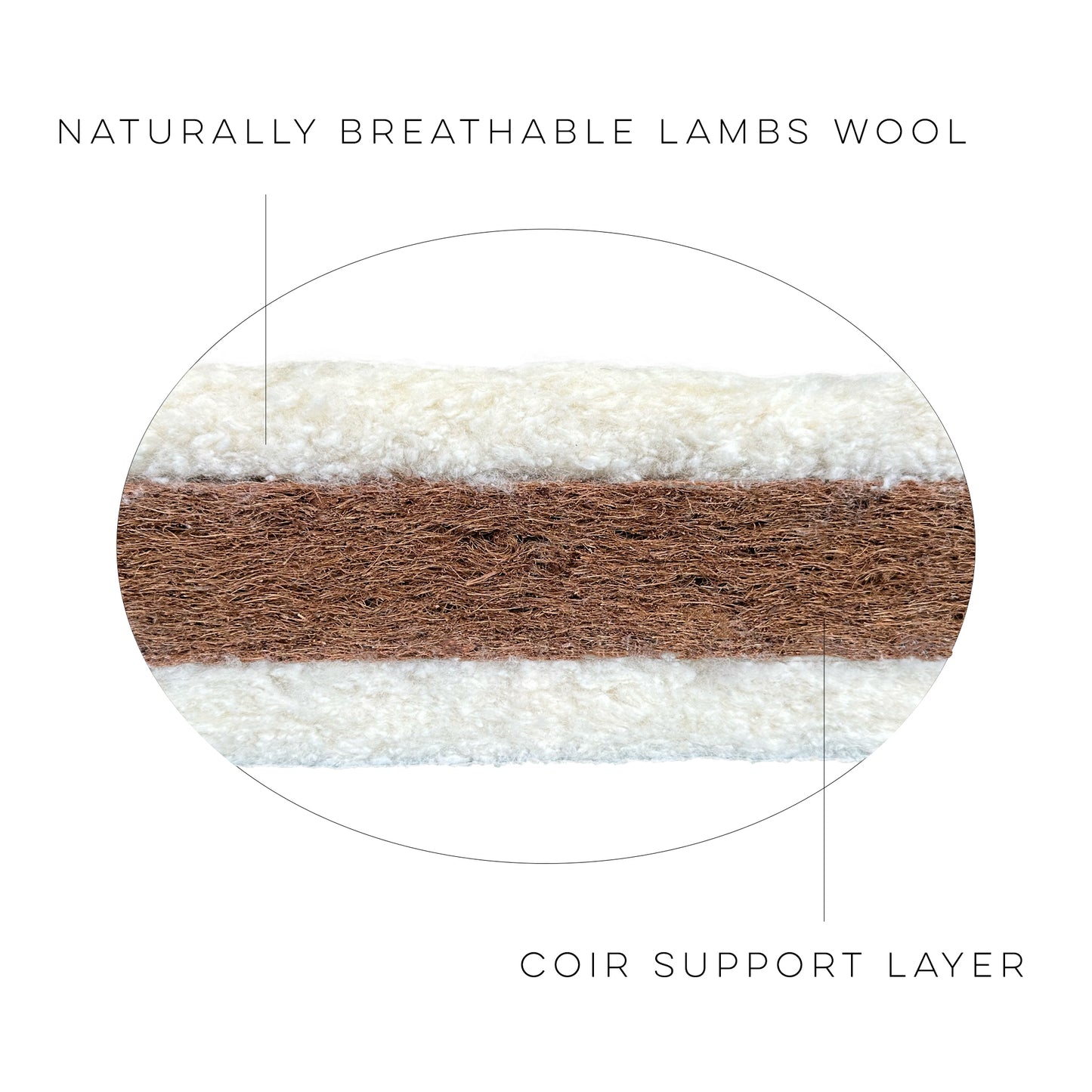 Natural Coir Cot Mattress 132 x 77 x 10