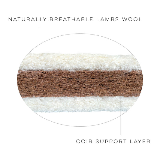 140 x 70 cm Natural-Start Cot Mattress - Coir & Wool - Easy Change Cover